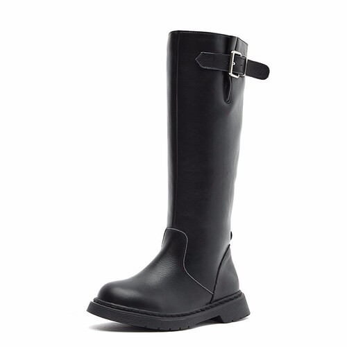 Girls' High-Top Boots, Stylish Soft-Soled All-Match Long Boots—New Autumn/Winter Collection for Older Children and Teens, Perfect for Runways, Performances, and Princess-Like Leather Boots