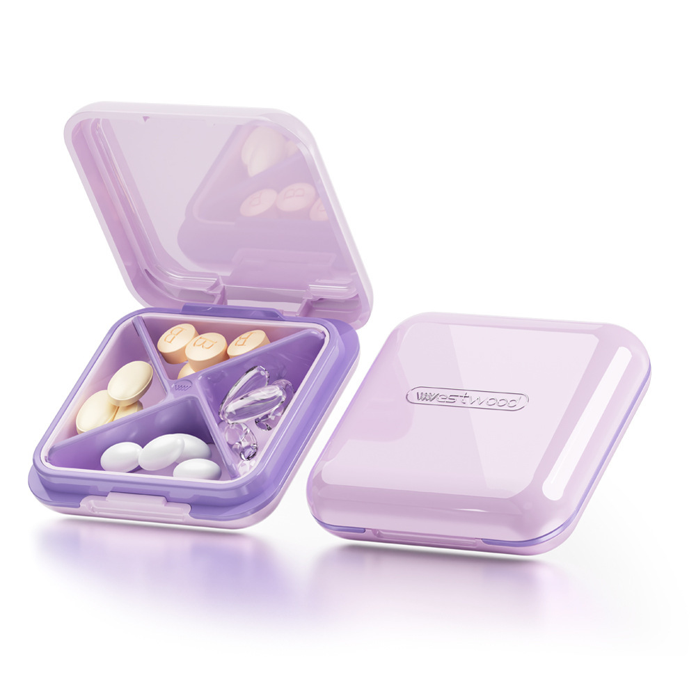 Tirantes caja de almacenamiento con espejo pequeña caja de la medicina compartimiento dentadura caja de almacenamiento dentadura ancianos Amazon transfronteriza Venta caliente