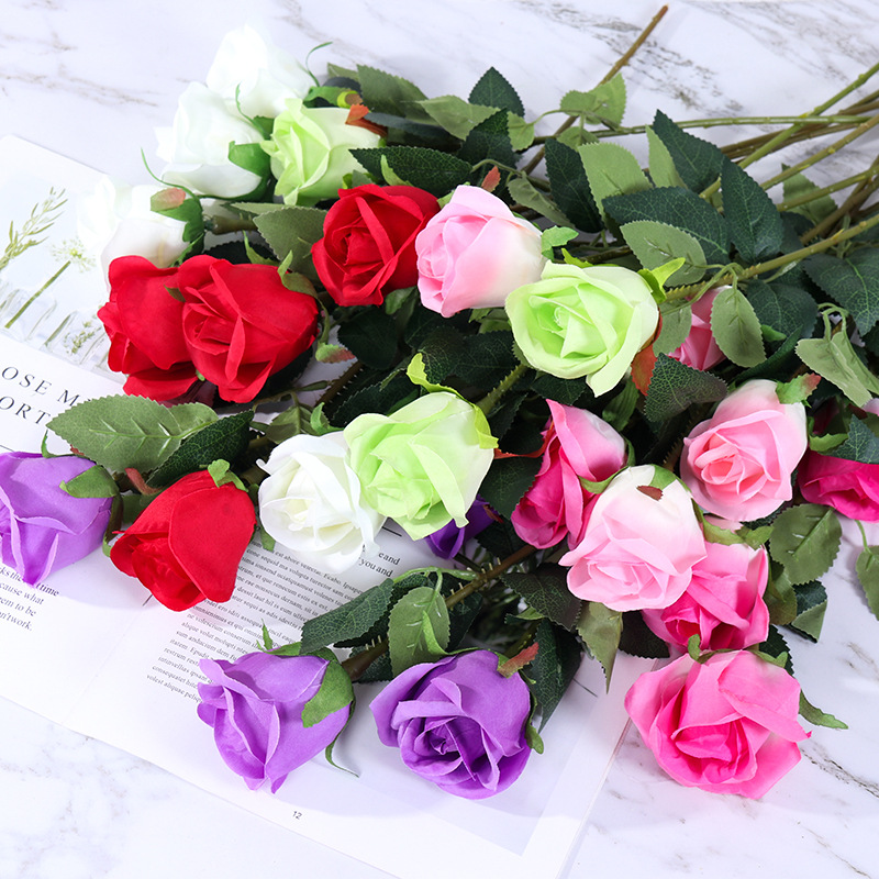 Simulated Roses, Single Lover Roses, Wedding Home Decoration Silk Flowers, Artificial Decorative Flowers, Cross-Border Wholesale