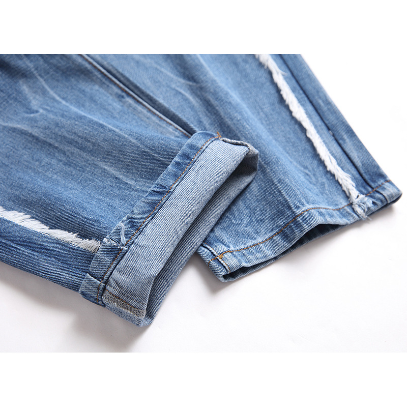Men's New Distressed Jeans, Fashionable And Casual Straight Leg Denim Pants_voghion.com