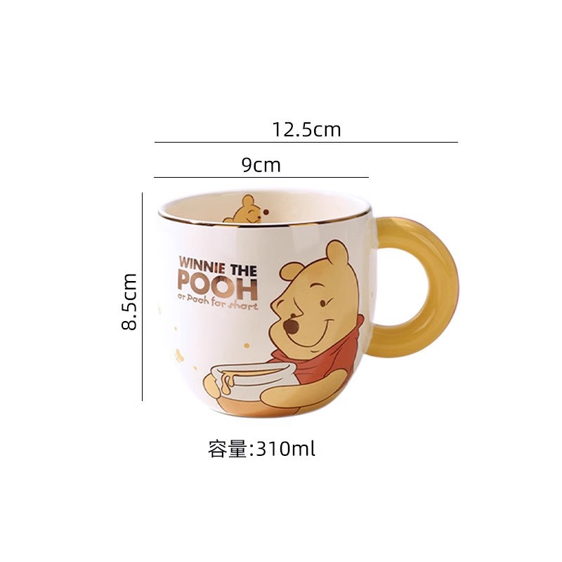 Taza de agua de fresa oso de dibujos animados taza de cerámica caja de regalo de alto valor con tapa de taza de mano regalo de envío gratuito