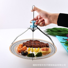 厂家批发 不锈钢拉伸碗碟夹 三角提盘器 厨房用具 多用途夹盘器