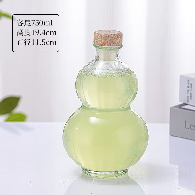 クリエイティブなひょうたんワインボトル、絶妙な自家製青梅ワインボトル、蓋付き密封された果実ワインボトル、インターネット有名人のミルクティーボトル、夜更かしウォーターボトル|undefined