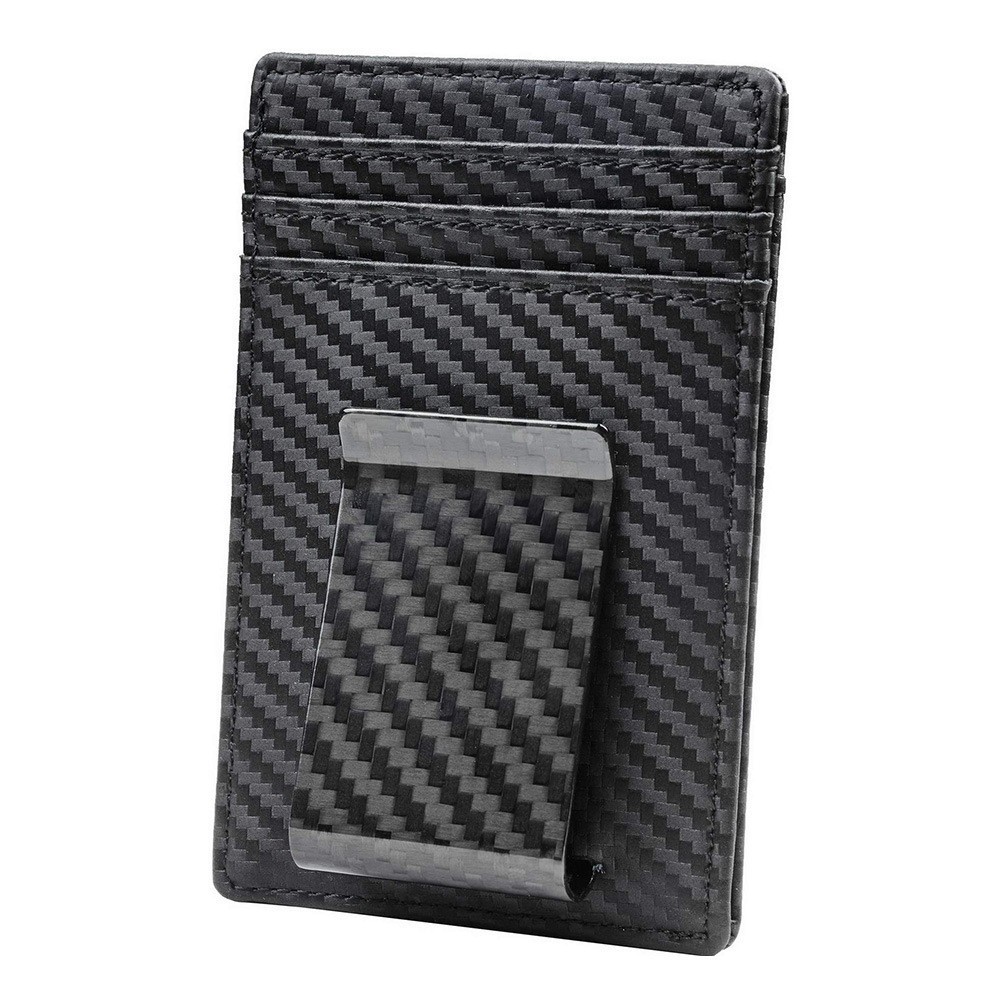 Amazon clip de oro de EE. UU. De gran capacidad simple tarjeta bancaria tarjeta de identificación tarjeta de visita paquete de tarjeta de crédito de fibra de carbono de posición de tarjeta múltiple