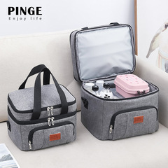 Amazon Cross-border New Double-layer Picnic Bag Large Hand-held Insulated Outdoor Single-shoulder Ice Bag Waterproof Lunch Bag