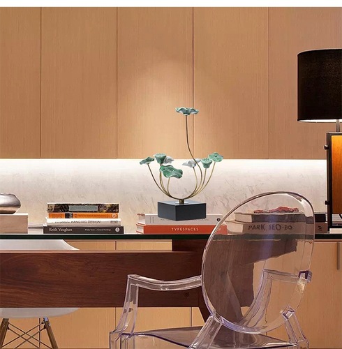 New Chinese-style light luxury lotus warm room decorative shelf for new home moving living room sample room wine cabinet high-end soft furnishing lotus