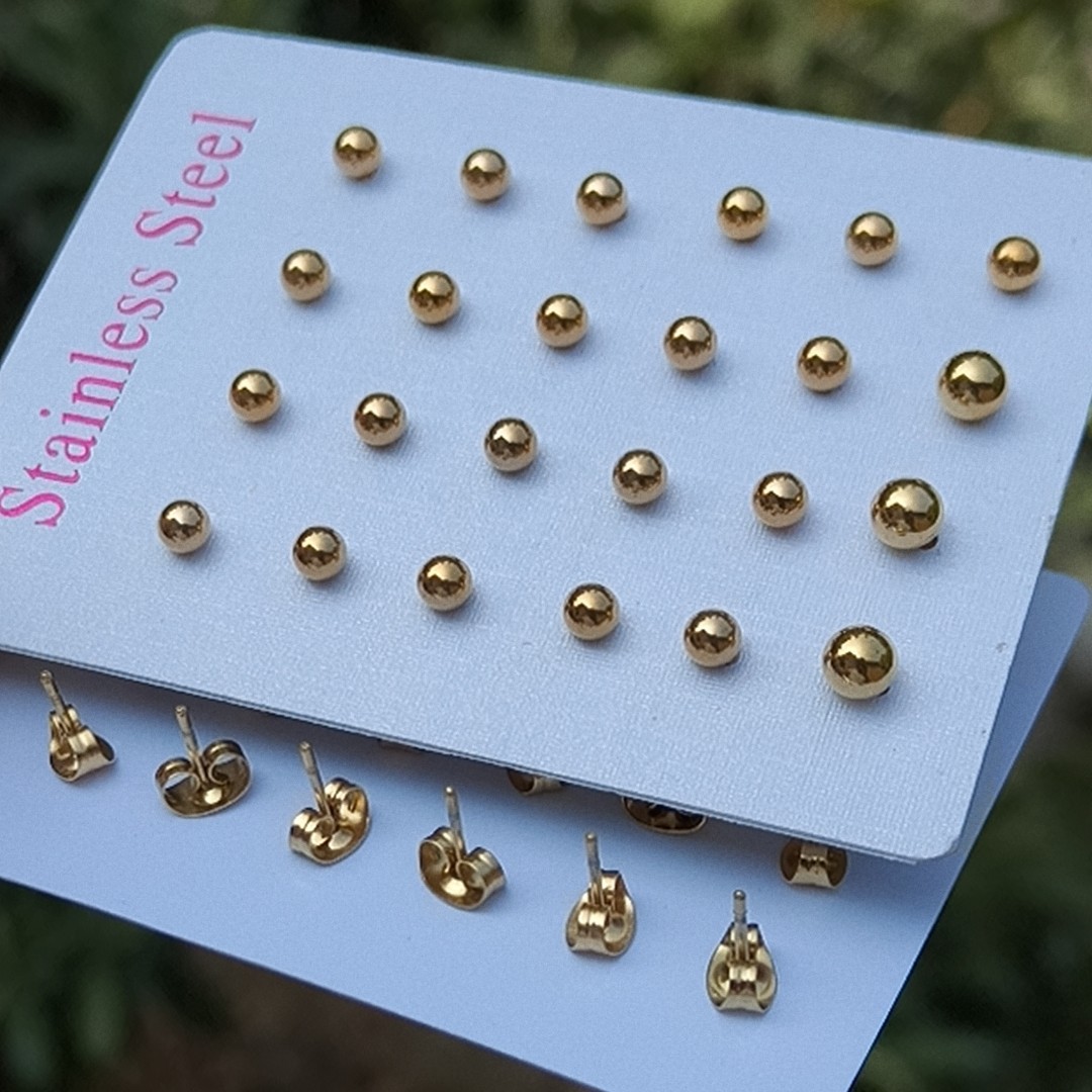 Moda y acero inoxidable simple, con pendientes redondas de zircon, auriculares con agujeros para los oídos, accesorios para los oídos exquisitos image 56