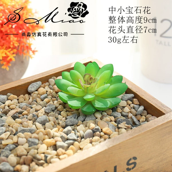Small and small gem flowers green red core (excluding pots)
