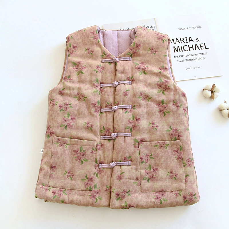 Осенние и зимние дамы ручной работы ретро-дисковые пряжки в китайском стиле утолщенные и теплые новые двухслойные нити цветного ткачества Синьцзянский хлопок