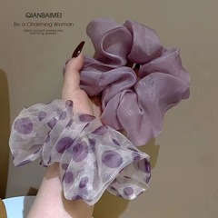 夏の紫色の波点 ~ 控えめでレトロでおしゃれな腸輪の気質の頭の花の大腸の皮の筋の高級感の絹糸