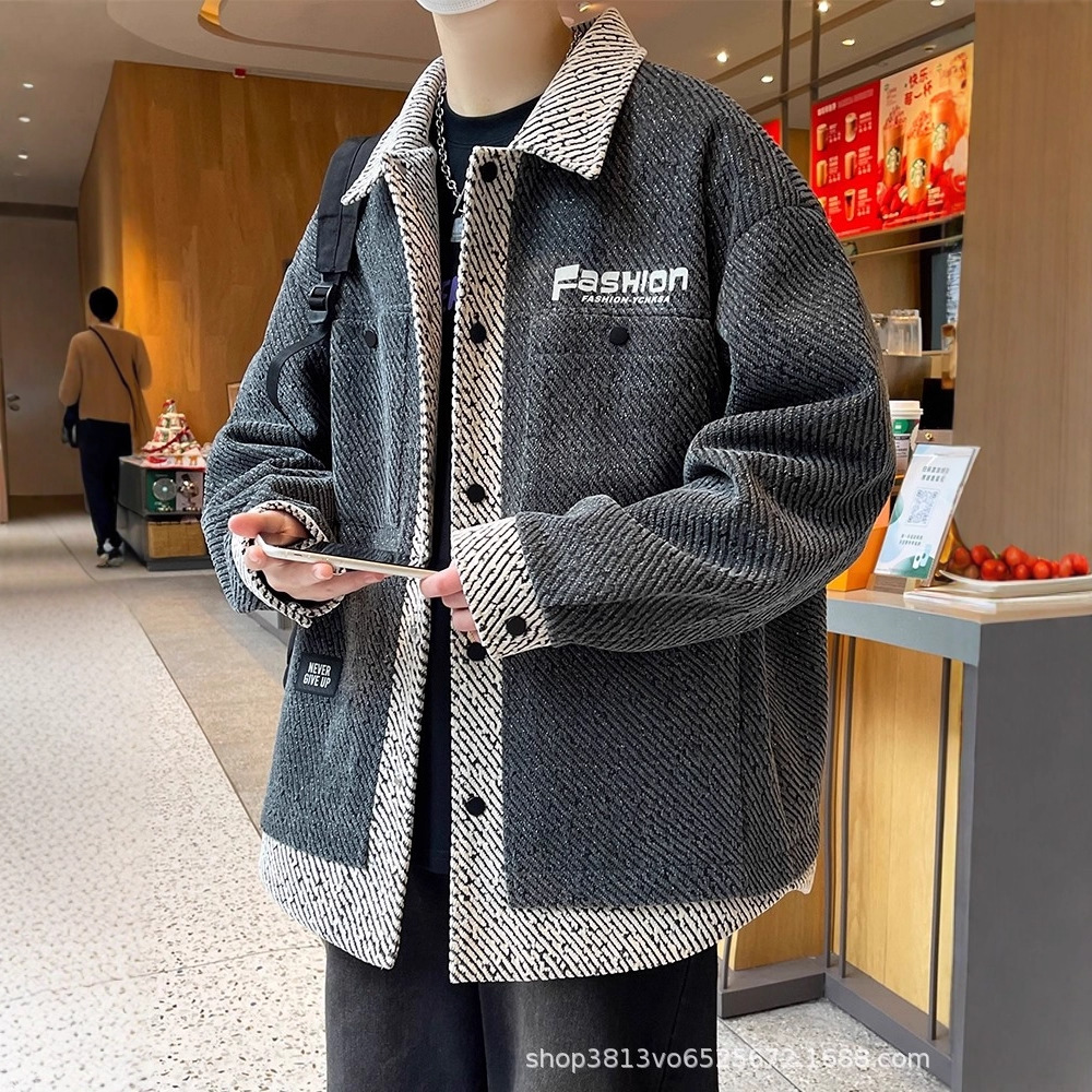 Autumn Jacket Men's 2025 New Shirt-Style Jacket Men's Spring and Autum Loose Casual High-End Coat Top