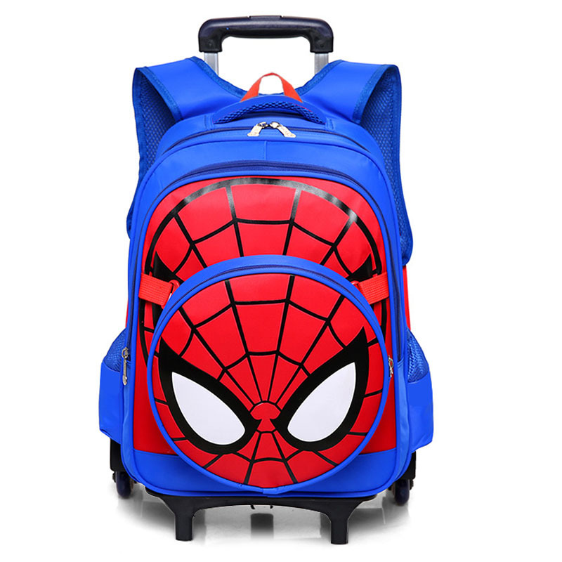 Cabus Spider-Man trolley de los niños Escuela Primaria estudiante grado 3-6 niños de gran capacidad de escalada de la escalera