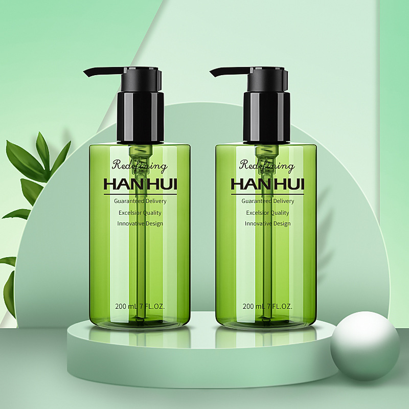 厂家供应200ml洗发水瓶子 200毫升平肩圆瓶 男士护肤包材理然款瓶