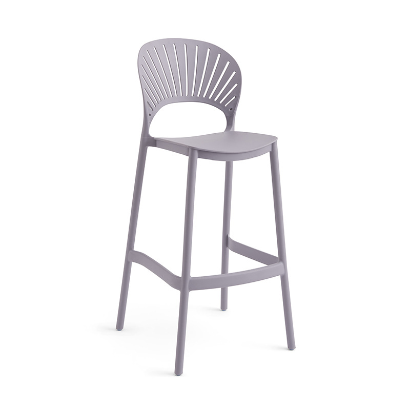 Silla de bar con respaldo superpuesta minimalista nórdico PP silla de bar de concha de plástico