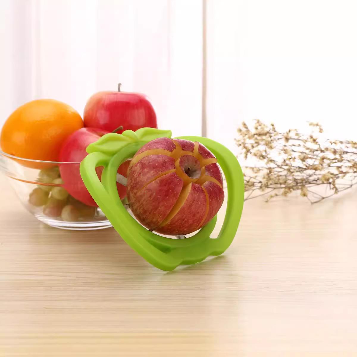 Separador de frutas de desnucleo, cortador de plástico, cortador de frutas de manzana de acero inoxidable, cortador de frutas de manzana grande