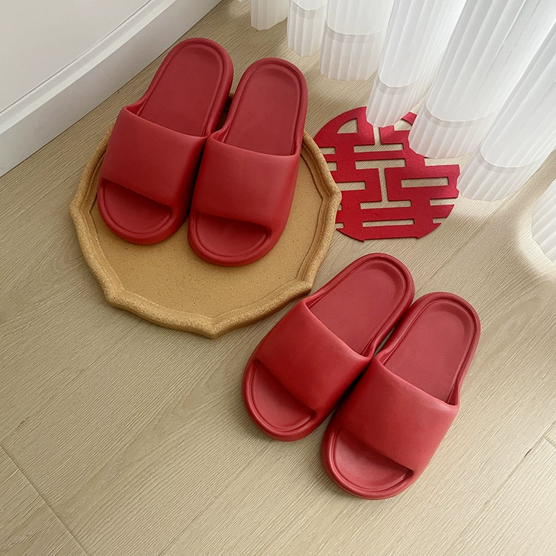 Поднос на толстой подошве Eva для пар, праздничные красные Тапочки, домашняя Свадебная обувь для ванной для мужчин и женщин