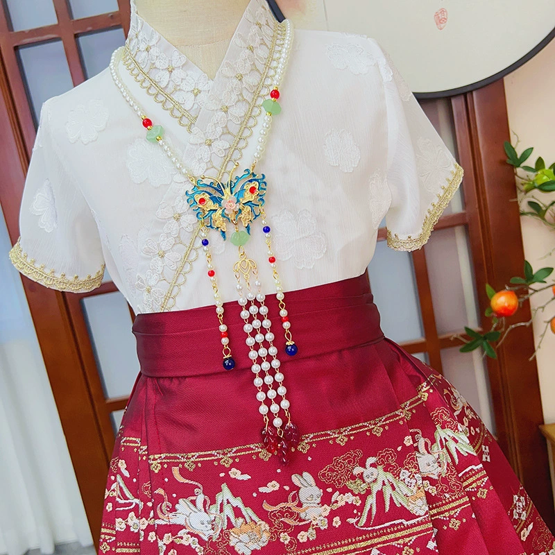 Children's summer suit, skirt, Hanfu, Chinese style