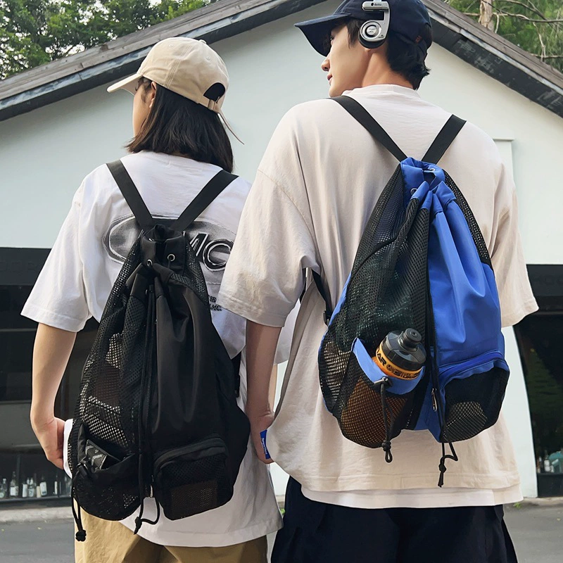 Beach backpack for swimming for gym, equipment, new collection, drawstring