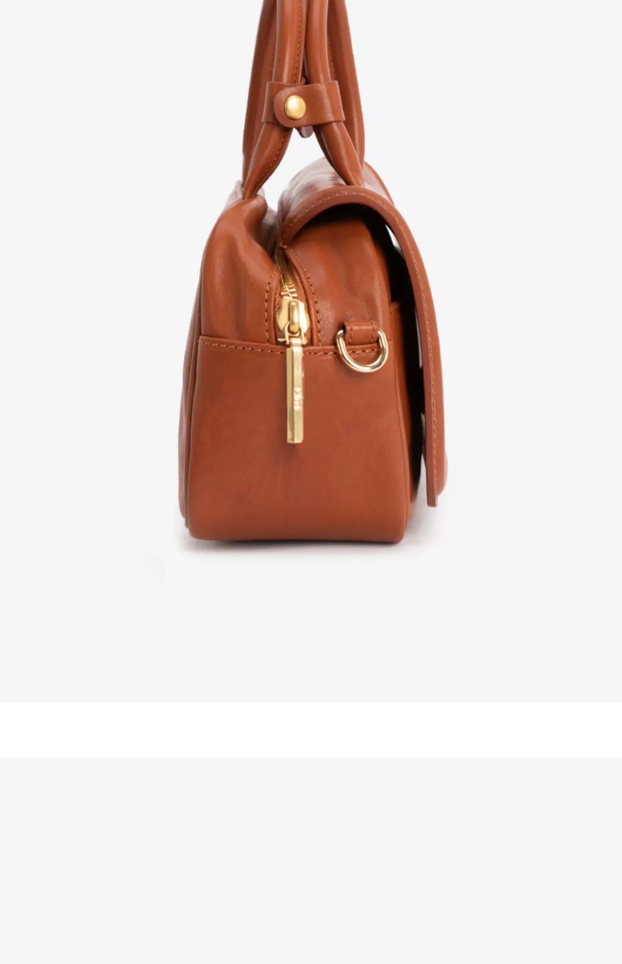Borsa a spalla in vera pelle retro a cuscinetto da donna_voghion.com