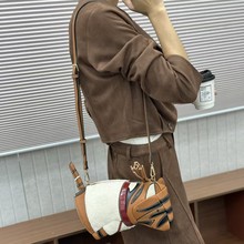 时尚个性动物可爱女士斜挎包棕色老虎造型街头潮流异形包现货代发
