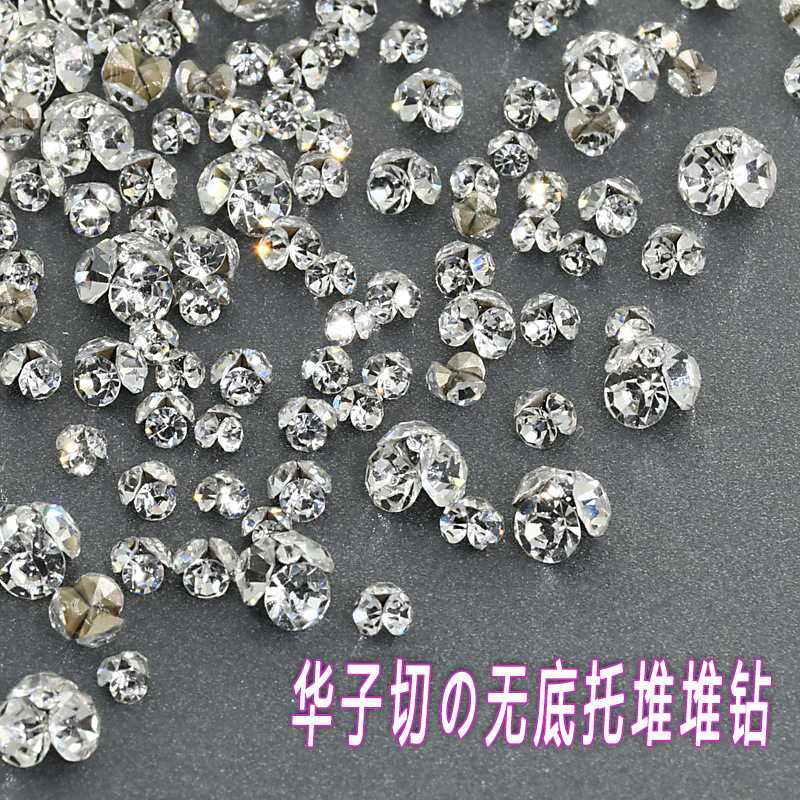 Imitation Huazi 33-Cut Stacked Rhinestones Without Base for Nail Art Decorations, Mini DIY White Rhinestones, Dazzling Nail Art Rhinestones