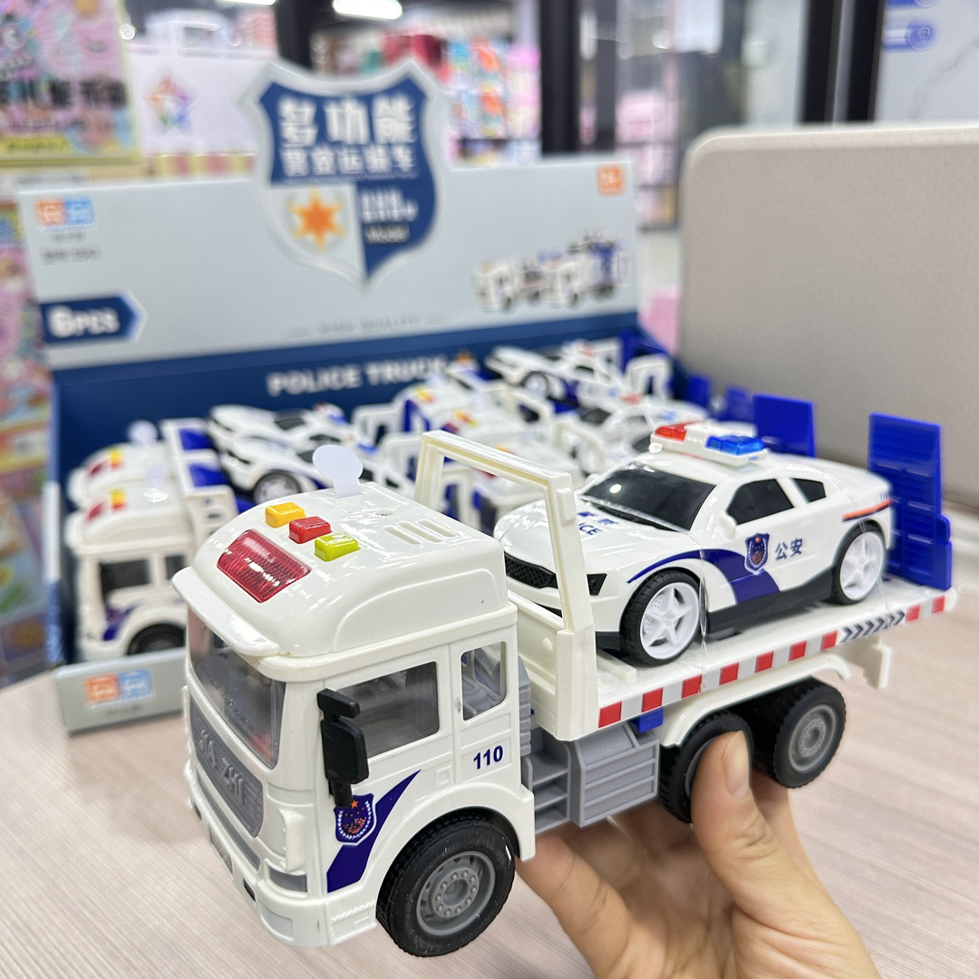 Inertial Music Police Transport Motorcycle Flatbed Simulation Puzzle Storytelling Boy Gift Children's Toys Wholesale