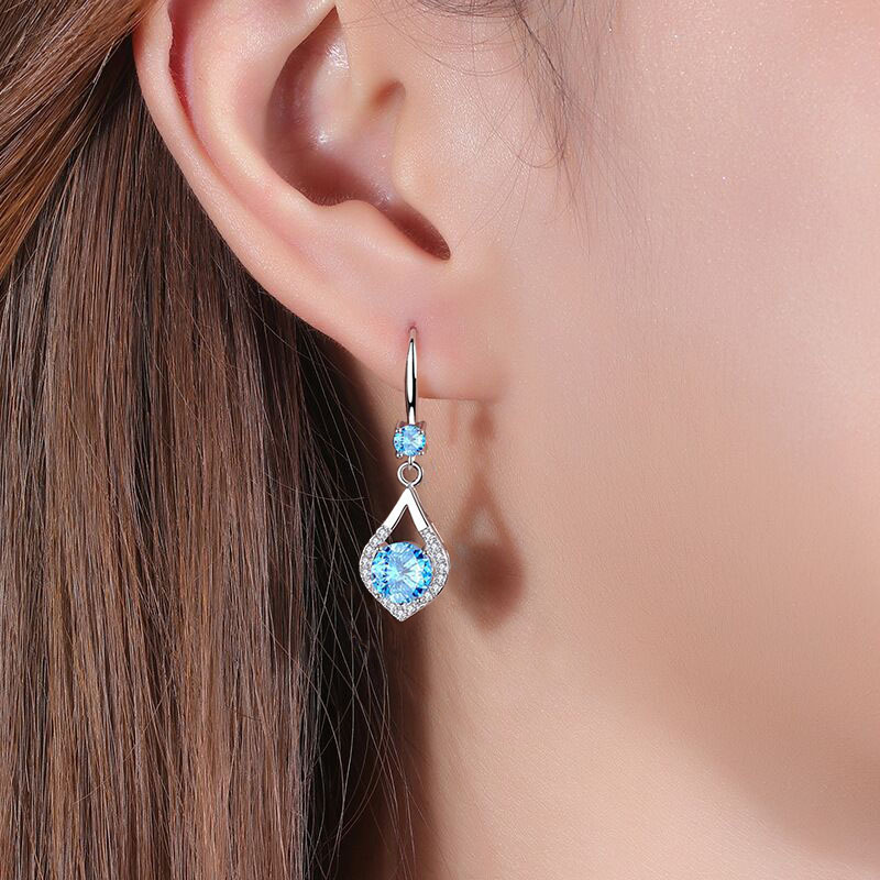 Women's Gender 1 Pair 925 Sterling Silver Water Droplets Drop Earrings
