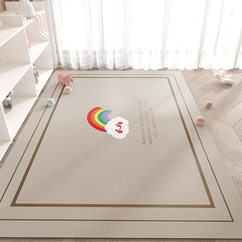 漫画かわいいゲームパッド家庭用拭き取りフリーレザーカーペット裁断可能防水防油リビングカーペット