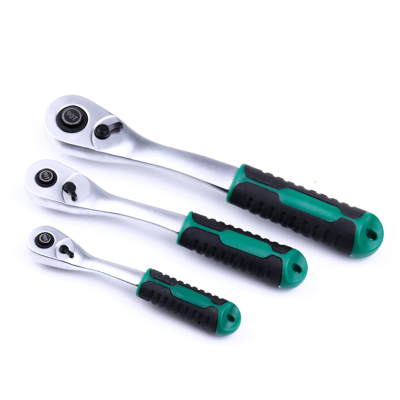 72/90 diente llave de trinquete rápida mango curvo llave de trinquete llave grande, mediano y pequeño vuelo rápido caída llave de trinquete