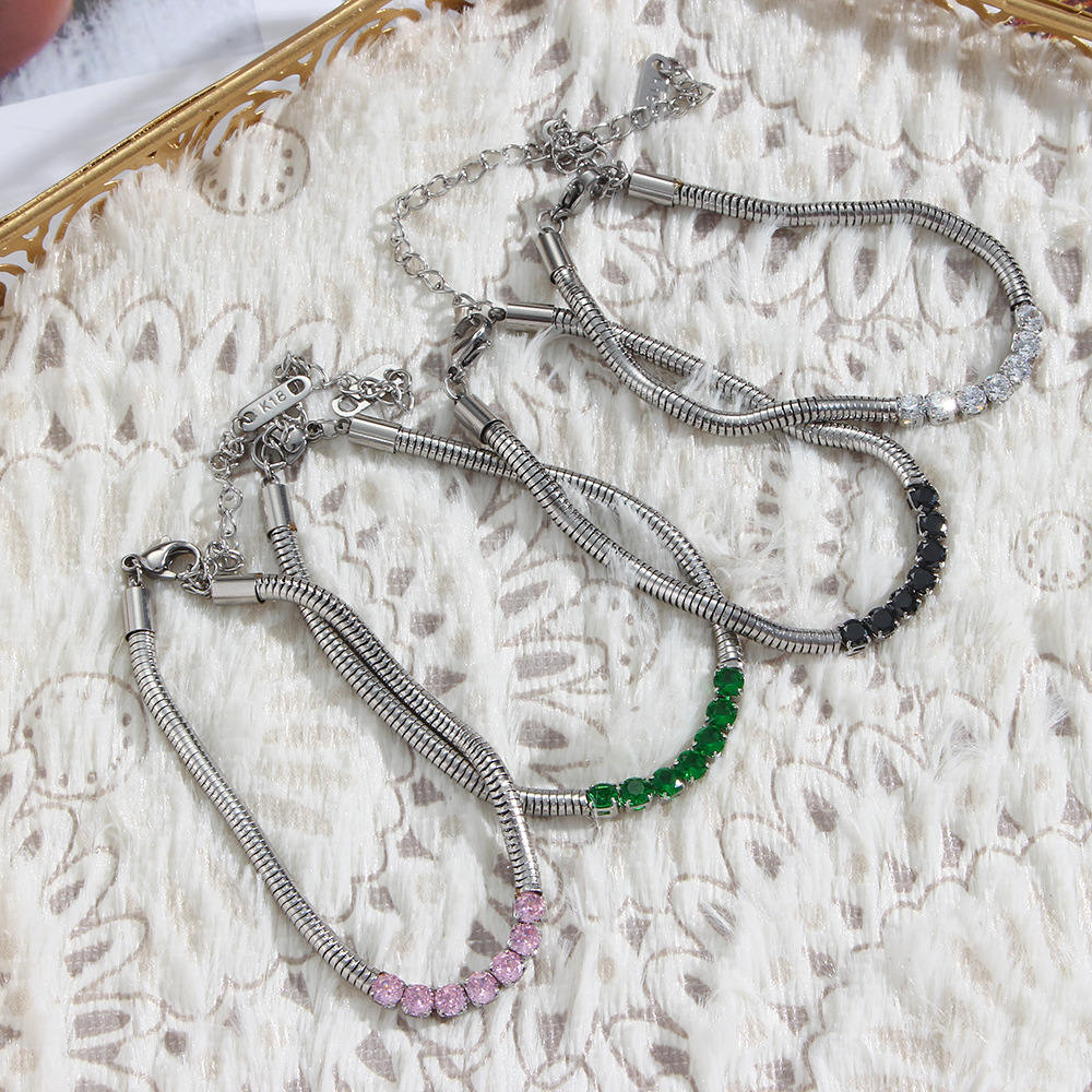 Title 2, Womens Stainless Steel Bead Thick Snake Chain ...