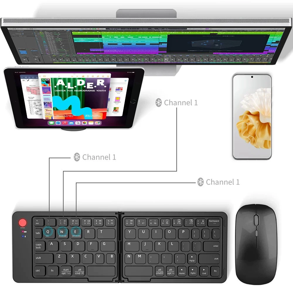Handheld small keyboard charging, tablet mobile phone, laptop, bluetooth