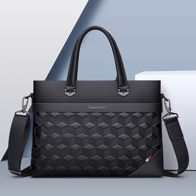 King Paul Briefcase Men's New Genuine Leather Business Handbag Men's Fashion Large Capacity Computer Bag Wholesale