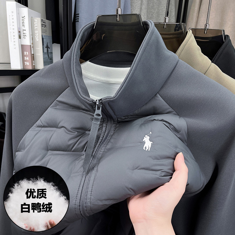 2025 Winter Embroidered Pony Logo Men's down Jacket Casual Fashion Warm Youth Casual down T-Shirt Jacket