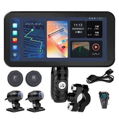Cross-Border Motorcycle Driving Recorder with Carplay 6.25inch Gps Navigator, Full-Function Anti-Theft Bracket