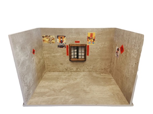 Internet celebrity street stall play house kitchen windproof background wall mini kitchen tableware accessories storage display stand