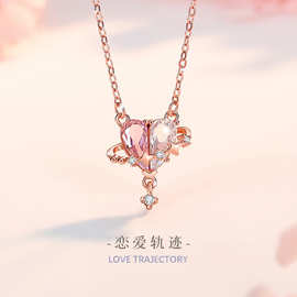 爱心纯银925项链女小众设计轻奢款星球流苏锁骨链得物ins星星吊坠