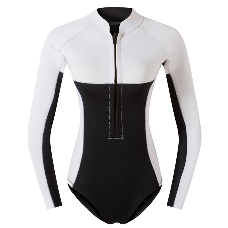 Free Diving Suit Women's One-Piece Bikini Long-Sleeved Warm Wet Suit Stockings Snorkeling Swimsuit Jellyfish Suit