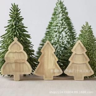 Cross-Border Wooden Christmas Tray Easter Tray Christmas Hat Christmas Tree Rabbit Solid Wood Tray