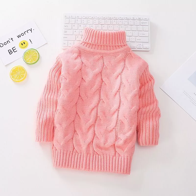 Фабрика детской одежды для внешней торговли: Новинка 2024 года – детский вязаный свитер-база, однотонный свитер с высоким воротом, модный трикотаж