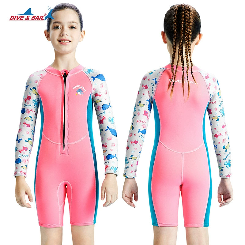 Children's long-sleeve, shorts, trousers, keep warm swimwear, 2.5mm