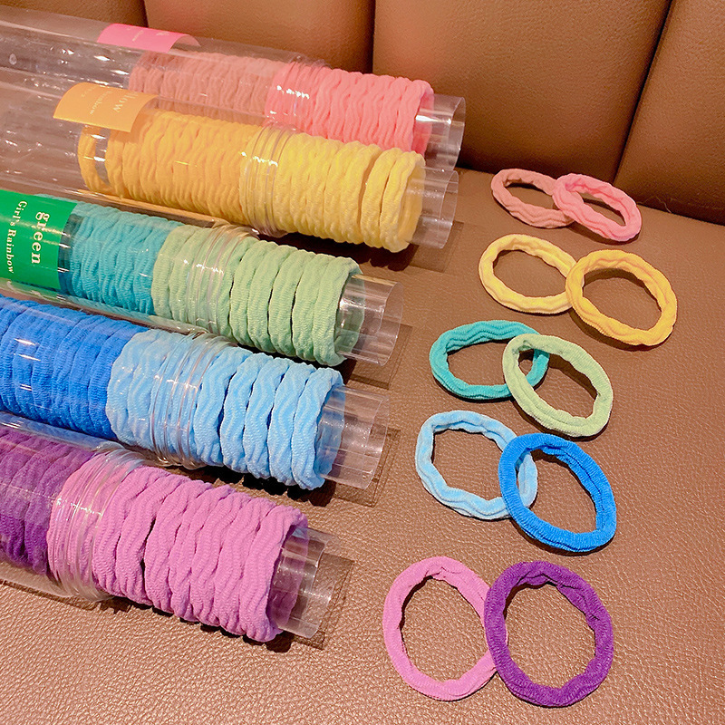 Cuerda de pelo simple banda de goma corbata de pelo femenina alta elástica duradera corbata de pelo tocado cuerda de pelo cubierta de cuero banda de pelo negro verano