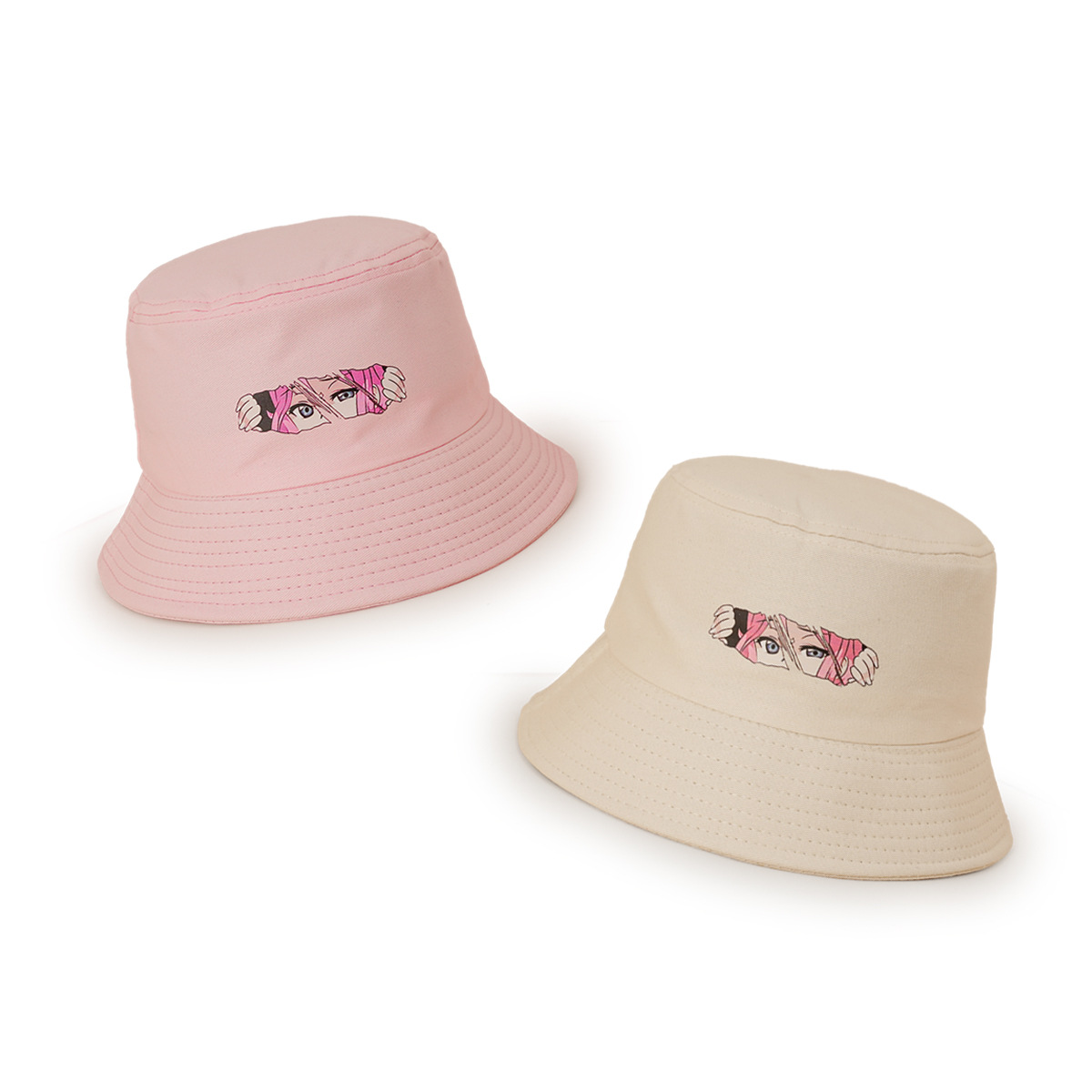 Korean Fashion Cute Trend Cartoon Bucket Hat Female Summer Autumn New Style Wide Brim Sunshade Sun-proof Face Cover Bucket Hat Male Fashion display picture 3