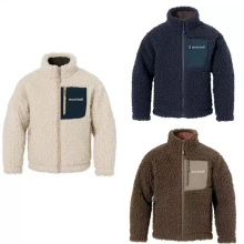 【现货】高定25秋冬潮牌拼色口袋女童男童亲子羊羔绒外套