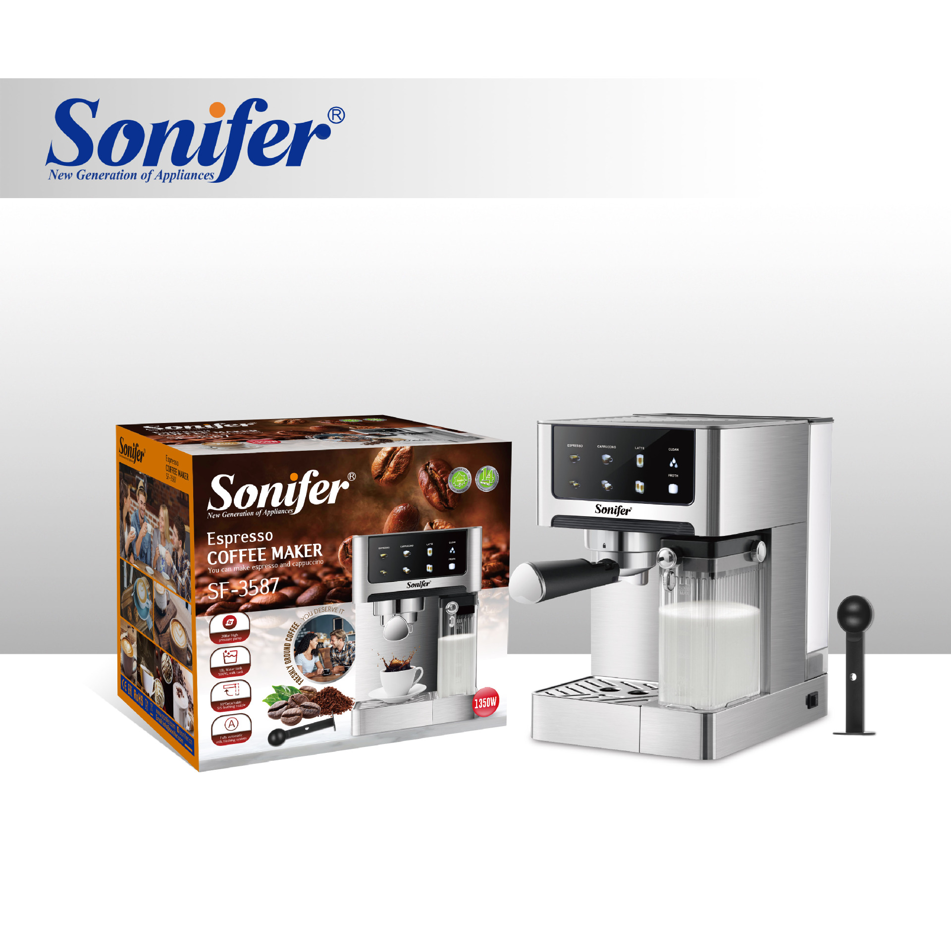Sonifer transfronterizo sistema automático de burbujas de leche para el hogar cafetera SF - 3587