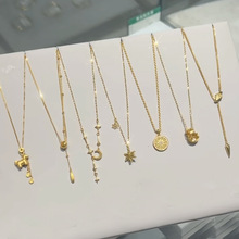 法式轻奢复古太阳花项链女款微镶锆石短款锁骨链罗盘气质吊坠配饰