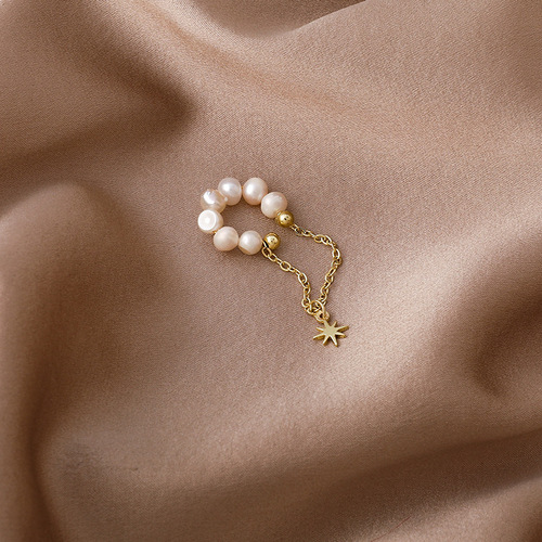 Korean design freshwater pearl tassel ear clip fairy temperament ear bone clip without pierced earrings earrings