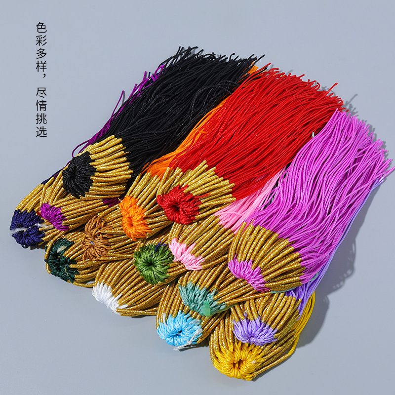 New Style Gold Wire Fake Pull Coil Hand-Woven DIY Semi-Finished Tassel Keychain Accessories Manufacturer Wholesale