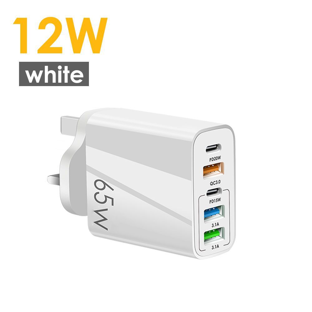 Nuevo PD65W carga rápida cargador de teléfono móvil 5V4A europeo y americano británico PD + 3USB adaptador multi-Puerto Cabeza de carga