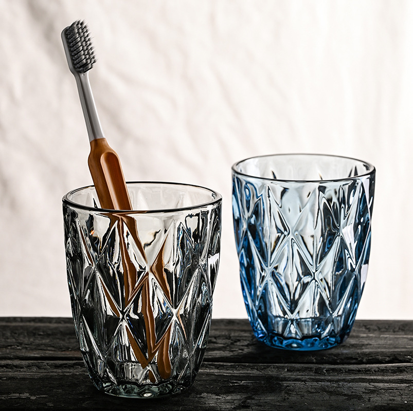 Taza de enjuague bucal del hotel Taza de lavado Taza de cepillo de dientes Taza de vidrio grueso de color Taza de agua creativa Taza de jugo