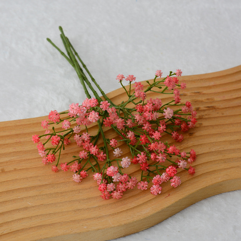 Cielo estrellado artificial 3 tenedor siente pegamento suave cielo estrellado decoración de la boda celebración de flores de plástico flor artificial ramo artificial